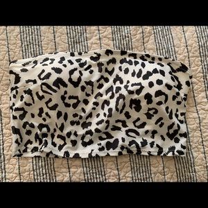 Aerie Leopard Bandeau Bikini Top L